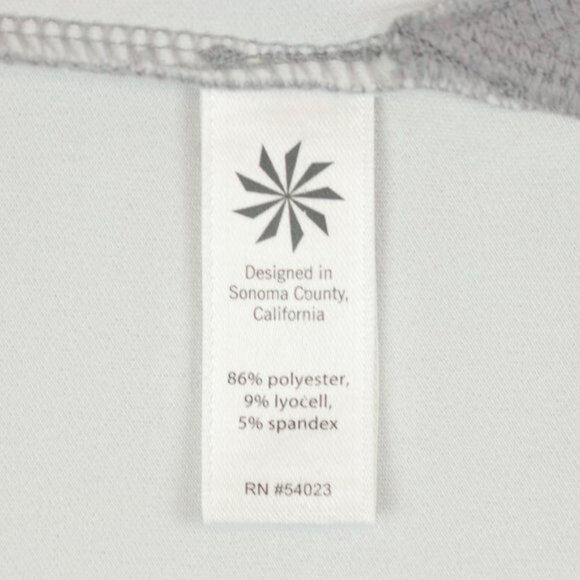 Athleta Women's Small Gray Heather White Knit Scoop Neck Short Sleeve Tee - Picture 7 of 8